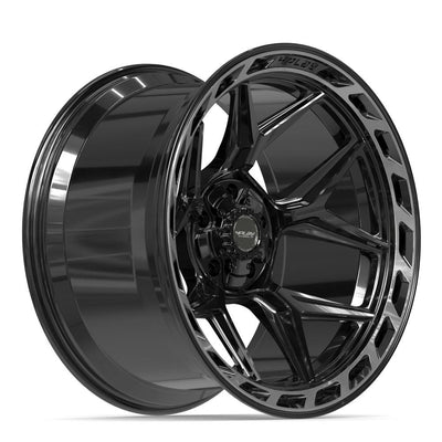 4Play 4P55 22x12 Gloss Black Brushed with Tinted Clear wheel, 5x127/5x139.7, -44mm offset