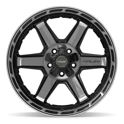 Set of 4 4Play 4P63 20x10 Gloss Black Brushed with Tinted Clear wheel, 5x127/5x139.7, -18mm offset