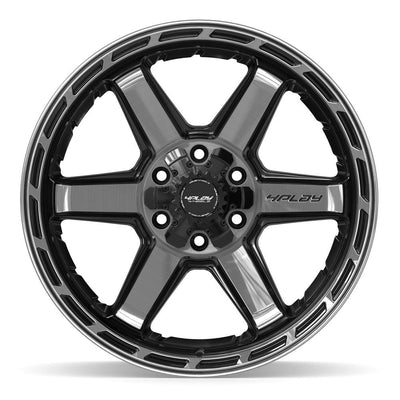 Set of 4 4Play 4P63 20x10 Gloss Black Brushed with Tinted Clear wheel, 6x135/6x139.7, -18mm offset