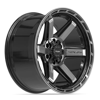 Set of 4 4Play 4P63 20x10 Gloss Black Brushed with Tinted Clear wheel, 6x135/6x139.7, -18mm offset