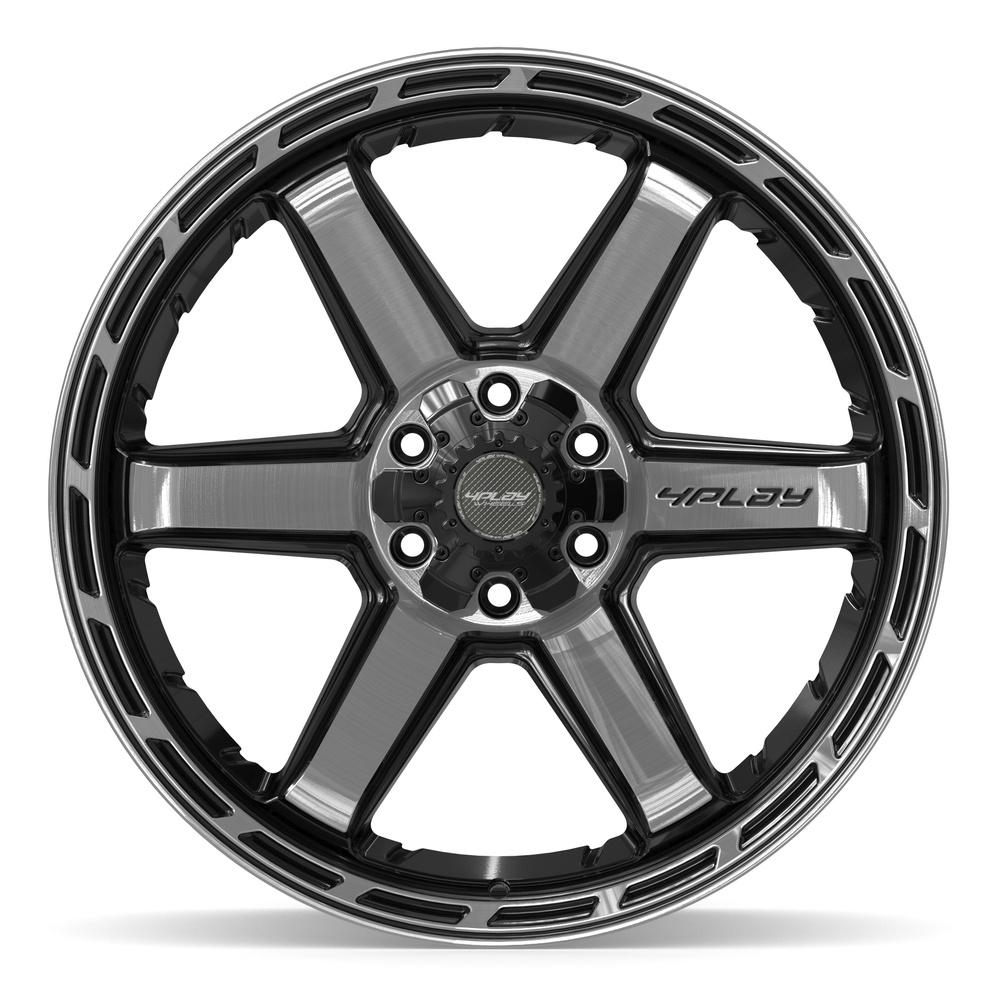 Set of 4 4Play 4P63 22x10 Gloss Black Brushed with Tinted Clear wheel, 6x135/6x139.7, -18mm offset