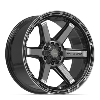 Set of 4 4Play 4P63 22x10 Gloss Black Brushed with Tinted Clear wheel, 6x135/6x139.7, -18mm offset