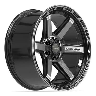 Set of 4 4Play 4P63 22x10 Gloss Black Brushed with Tinted Clear wheel, 6x135/6x139.7, -18mm offset