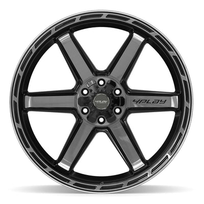 Set of 4 4Play 4P63 24x12 Gloss Black Brushed with Tinted Clear wheel, 6x135/6x139.7, -44mm offset