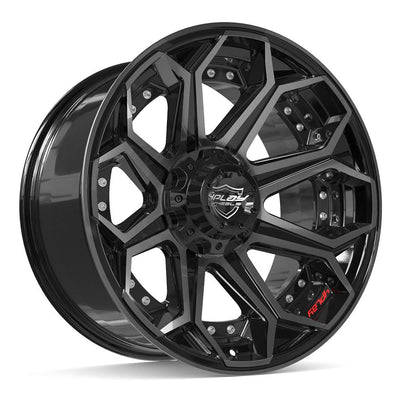 4Play 4P80R 20x10 Gloss Black Brushed with Tinted Clear wheel, 5x127/5x139.7, -24mm offset