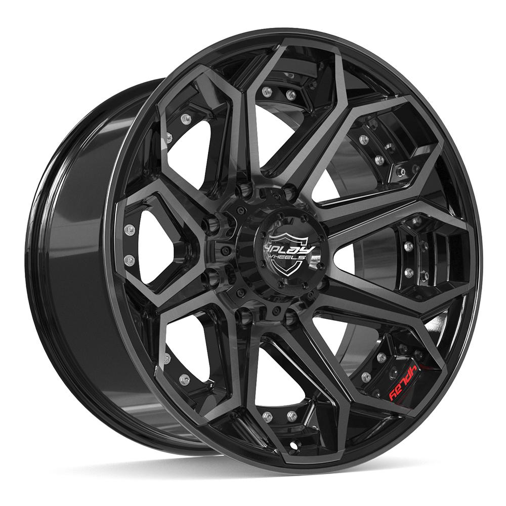 4Play 4P80R 20x10 Gloss Black Brushed with Tinted Clear wheel, 8x180, -24mm offset