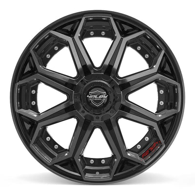 Set of 4 4Play 4P80R 22x10 Gloss Black Brushed with Tinted Clear wheel, 6x135/6x139.7, -18mm offset