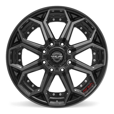 Set of 4 4Play 4P80R 22x10 Gloss Black Brushed with Tinted Clear wheel, 8x180, -24mm offset
