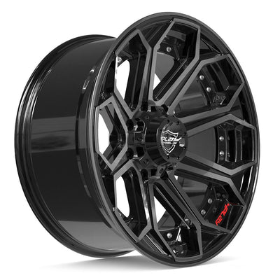 4Play 4P80R 22x10 Gloss Black Brushed with Tinted Clear wheel, 8x180, -24mm offset