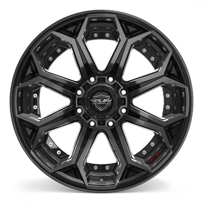 Set of 4 4Play 4P80R 22x12 Gloss Black Brushed with Tinted Clear wheel, 8x180, -44mm offset