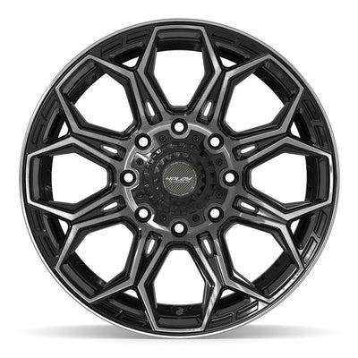Set of 4 4Play 4P83 20x9 Gloss Black Brushed with Tinted Clear wheel, 8x170, 0mm offset