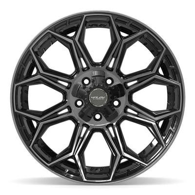 Set of 4 4Play 4P83 20x10 Gloss Black Brushed with Tinted Clear wheel, 5x127/5x139.7, -18mm offset
