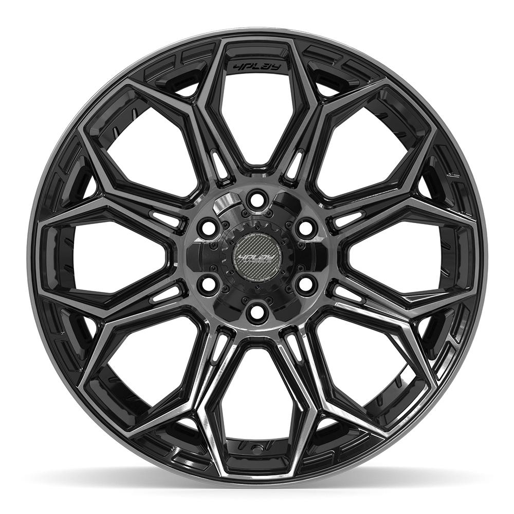 Set of 4 4Play 4P83 20x10 Gloss Black Brushed with Tinted Clear wheel, 6x135/6x139.7, -18mm offset