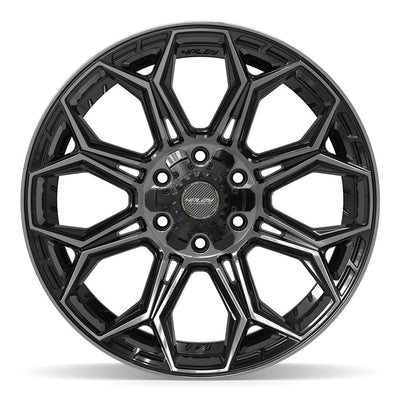 Set of 4 4Play 4P83 20x10 Gloss Black Brushed with Tinted Clear wheel, 6x135/6x139.7, -18mm offset
