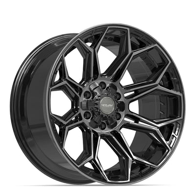 Set of 4 4Play 4P83 20x10 Gloss Black Brushed with Tinted Clear wheel, 6x135/6x139.7, -18mm offset