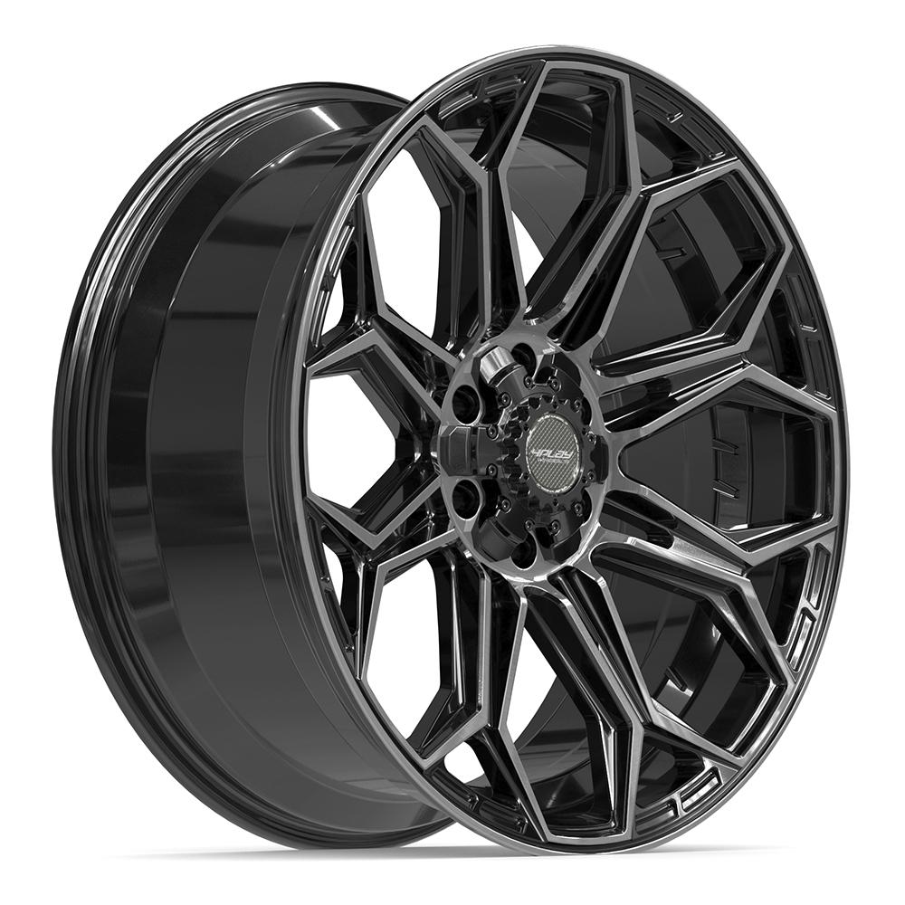 Set of 4 4Play 4P83 22x9 Gloss Black Brushed with Tinted Clear wheel, 6x135/6x139.7, +12mm offset