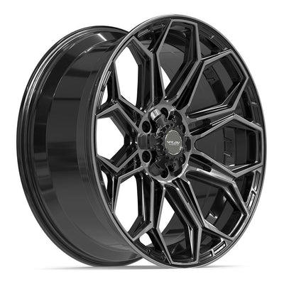 Set of 4 4Play 4P83 22x9 Gloss Black Brushed with Tinted Clear wheel, 6x135/6x139.7, +12mm offset