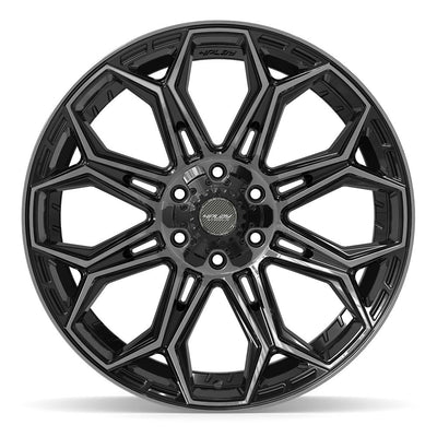 Set of 4 4Play 4P83 22x10 Gloss Black Brushed with Tinted Clear wheel, 6x135/6x139.7, -18mm offset