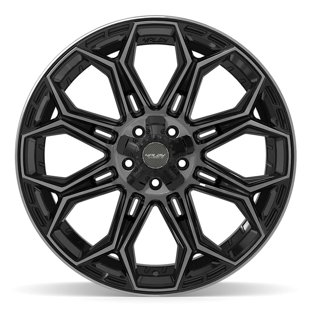 4Play 4P83 22x12 Gloss Black Brushed with Tinted Clear wheel, 5x127/5x139.7, -44mm offset
