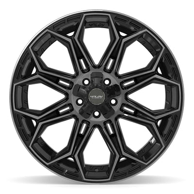 Set of 4 4Play 4P83 22x12 Gloss Black Brushed with Tinted Clear wheel, 5x127/5x139.7, -44mm offset