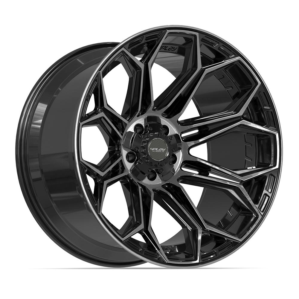4Play 4P83 22x12 Gloss Black Brushed with Tinted Clear wheel, 5x127/5x139.7, -44mm offset