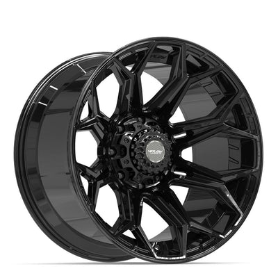 Set of 4 4Play 4P83 22x12 Gloss Black wheel, 8x170, -44mm offset