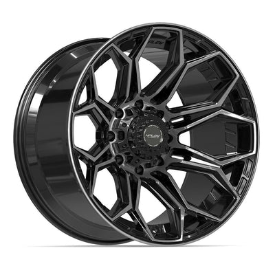Set of 4 4Play 4P83 22x12 Gloss Black Brushed with Tinted Clear wheel, 8x170, -44mm offset