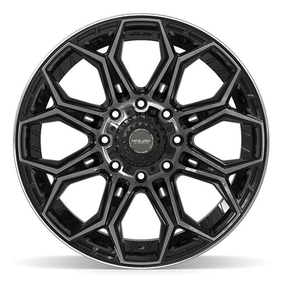 Set of 4 4Play 4P83 22x12 Gloss Black Brushed with Tinted Clear wheel, 8x180, -44mm offset