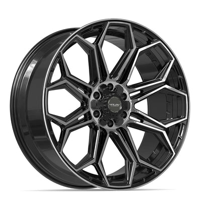 Set of 4 4Play 4P83 24x10 Gloss Black Brushed with Tinted Clear wheel, 6x135/6x139.7, +18mm offset
