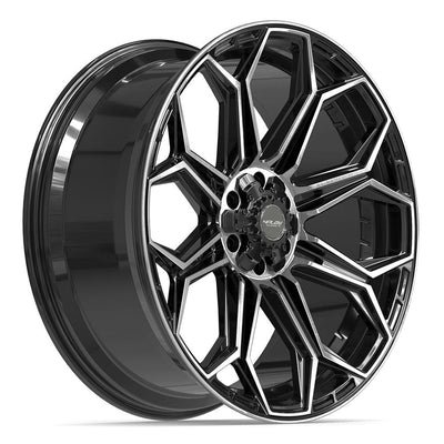 Set of 4 4Play 4P83 24x10 Gloss Black Brushed with Tinted Clear wheel, 6x135/6x139.7, +18mm offset
