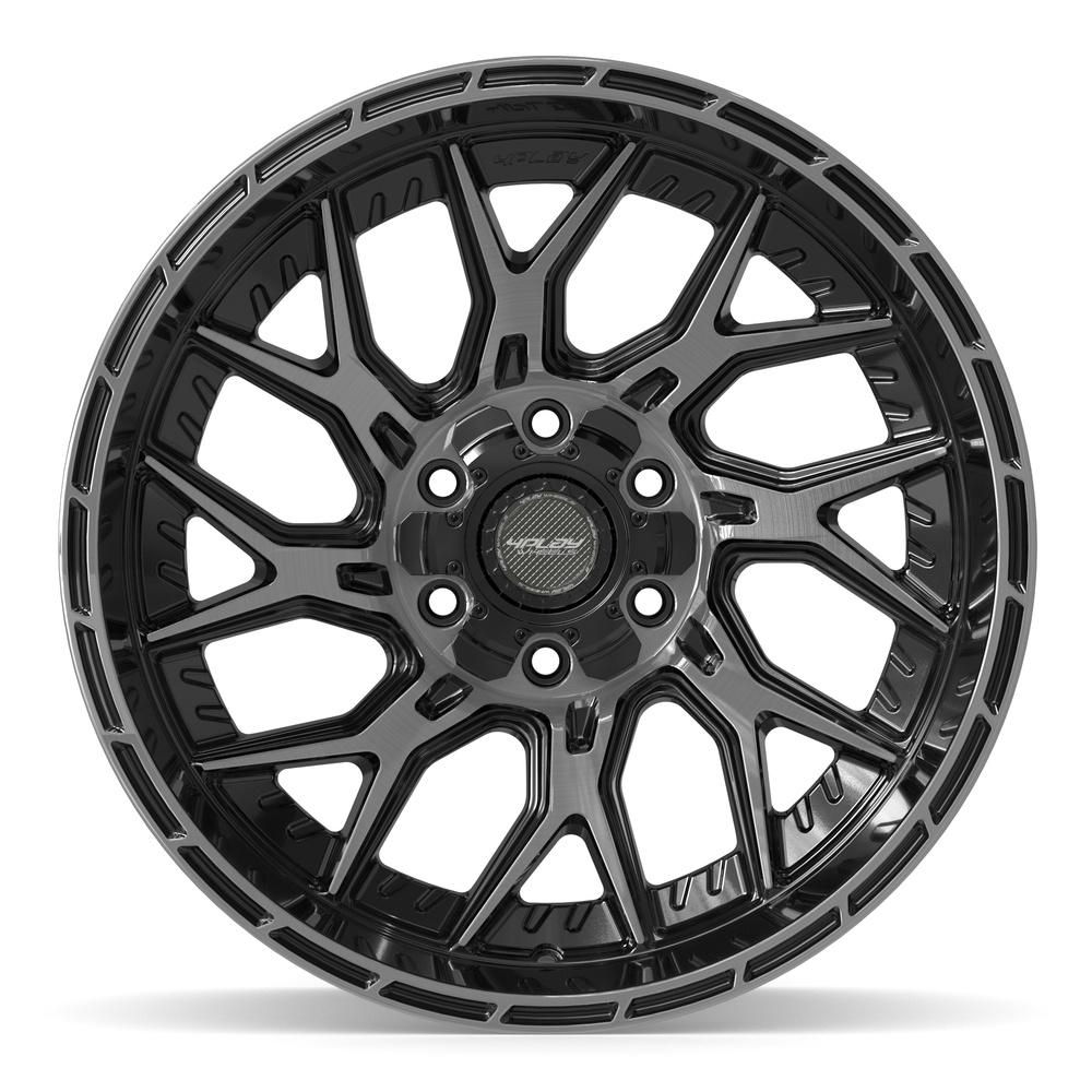 Set of 4 4Play 4PL28 20x10 Gloss Black Brushed with Tinted Clear wheel, 6x135/6x139.7, -18mm offset