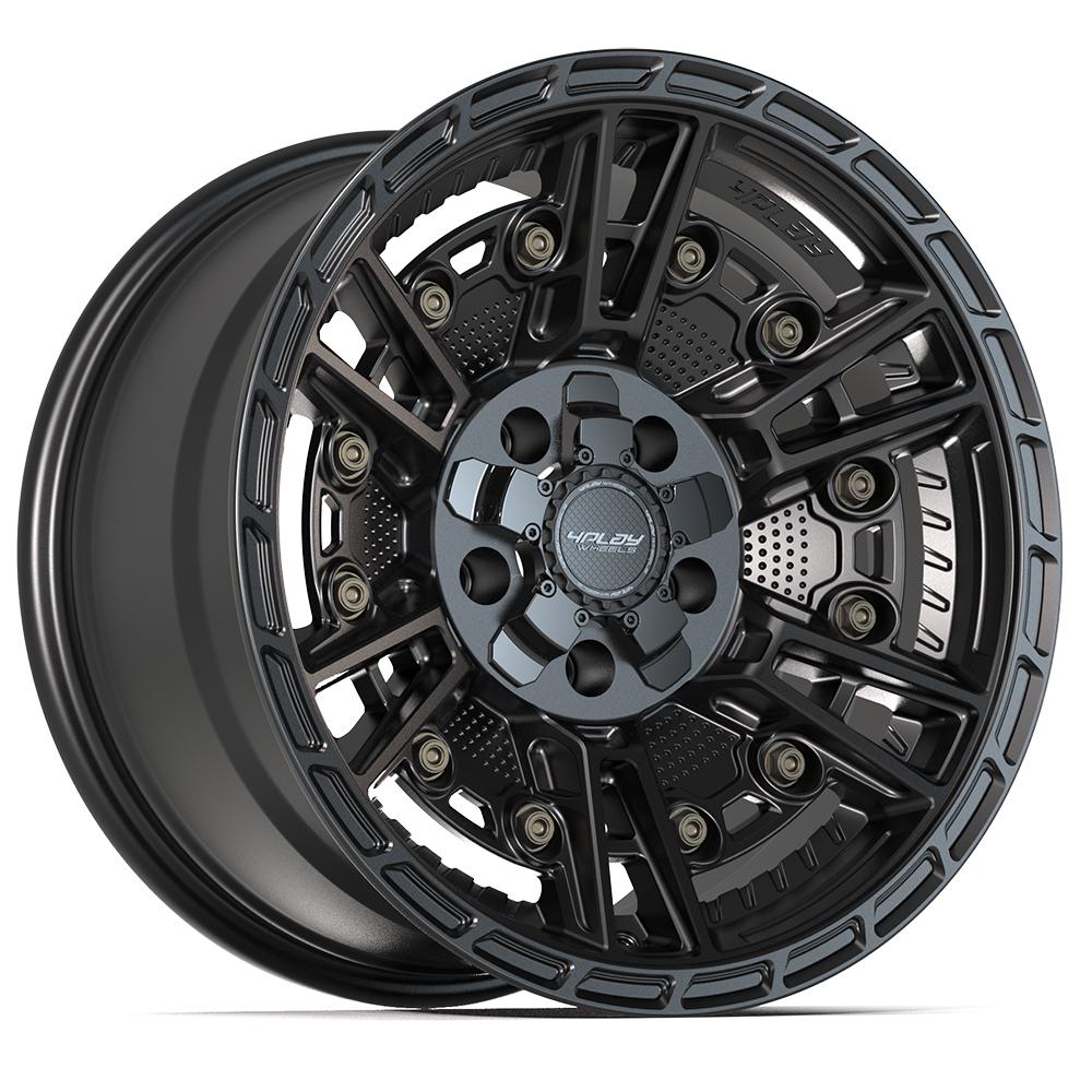 Set of 4 4Play 4PS01 17x9 Satin Black wheel, 5x127/5x139.7, -6mm offset
