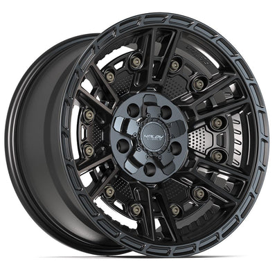 Set of 4 4Play 4PS01 17x9 Satin Black wheel, 5x127/5x139.7, -6mm offset