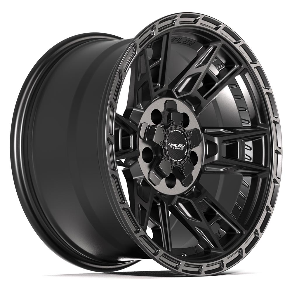 Set of 4 4Play 4PS20 17x9 Satin Black wheel, 5x127/5x139.7, -6mm offset