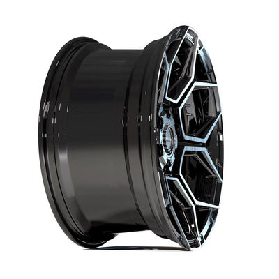 Set of 4 4Play 4PS26 18x8 Gloss Black Brushed with Tinted Clear wheel, 5x108/5x110, +38mm offset