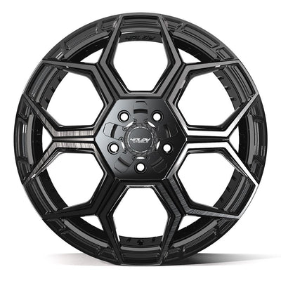 Set of 4 4Play 4PS26 20x9 Gloss Black Brushed with Tinted Clear wheel, 5x127/5x139.7, -6mm offset