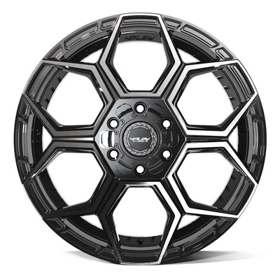 Set of 4 4Play 4PS26 20x9 Gloss Black Brushed with Tinted Clear wheel, 6x135/6x139.7, -6mm offset