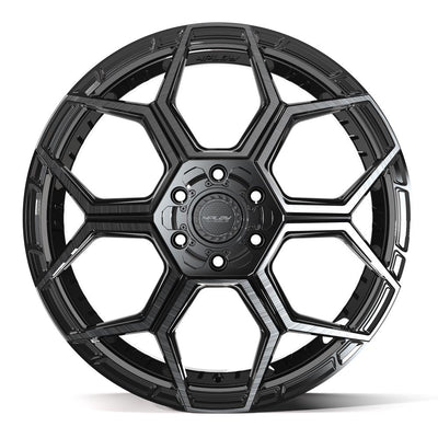 Set of 4 4Play 4PS26 22x10 Gloss Black Brushed with Tinted Clear wheel, 6x135/6x139.7, +24mm offset