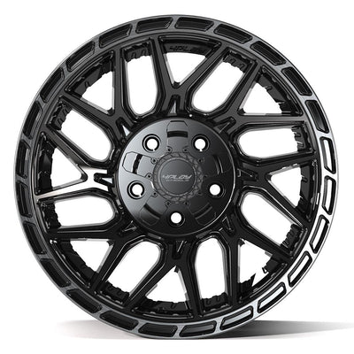 4Play 4PS28 17x9 Gloss Black Brushed with Tinted Clear wheel, 5x127/5x139.7, -6mm offset