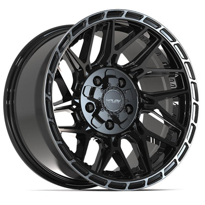 Set of 4 4Play 4PS28 17x9 Gloss Black Brushed with Tinted Clear wheel, 5x127/5x139.7, -6mm offset