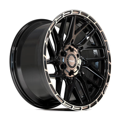 4Play 4PS28 18x8 Gloss Black Brushed with Tinted Clear wheel, 5x112/5x114.3, 38mm offset