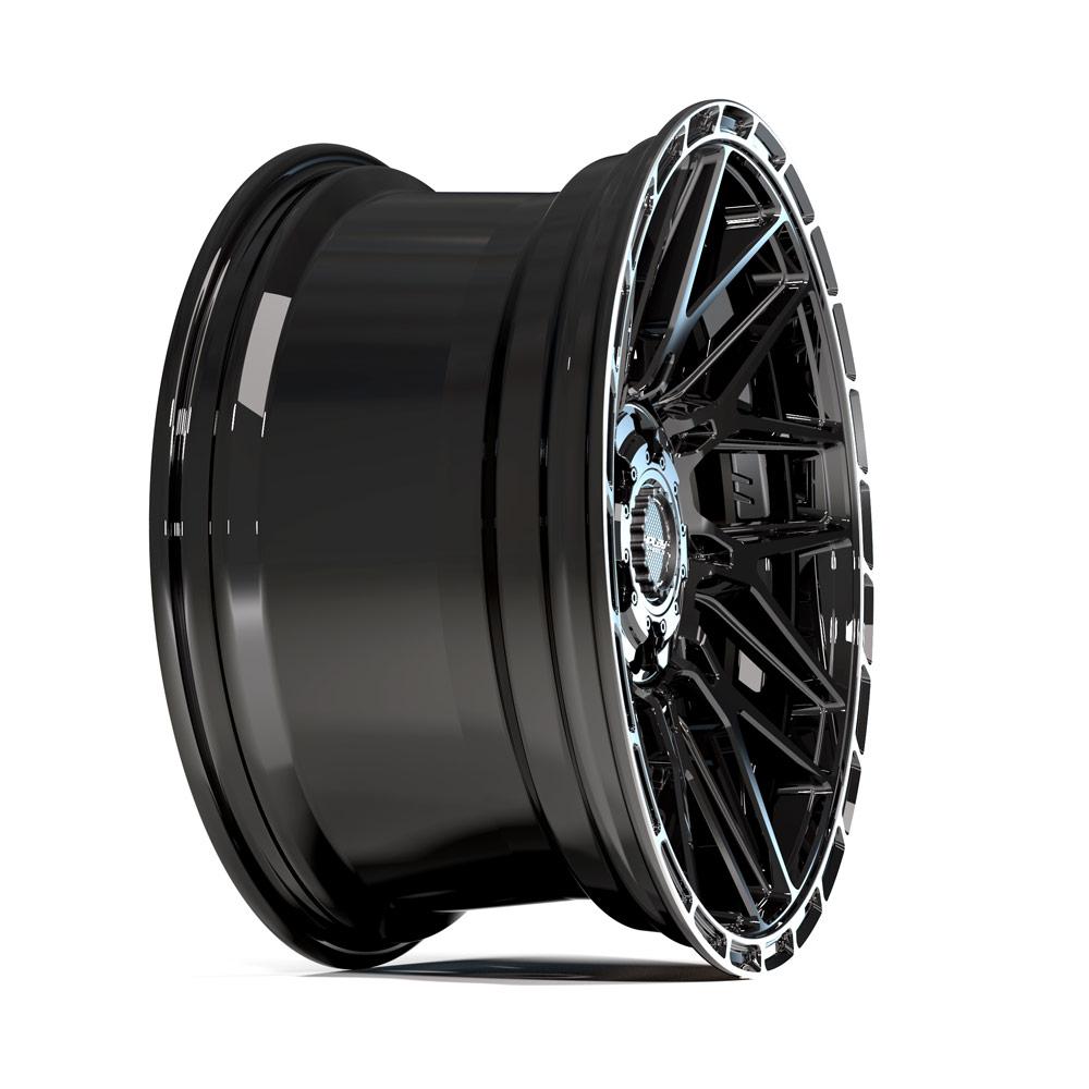 Set of 4 4Play 4PS28 18x8 Gloss Black Brushed with Tinted Clear wheel, 5x112/5x114.3, +38mm offset