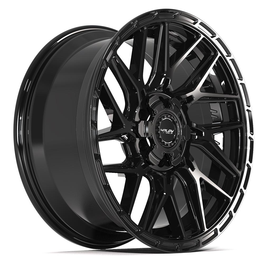 Set of 4 4Play 4PS28 20x9 Gloss Black Brushed with Tinted Clear wheel, 6x135/6x139.7, +18mm offset