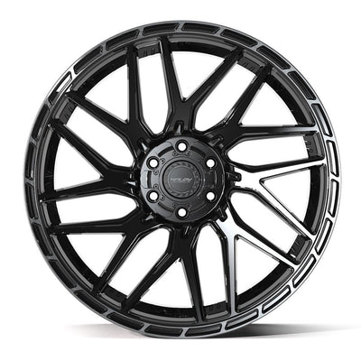 Set of 4 4Play 4PS28 24x10 Gloss Black Brushed with Tinted Clear wheel, 6x135/6x139.7, +24mm offset