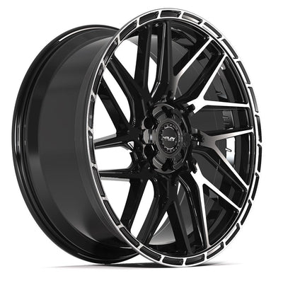 Set of 4 4Play 4PS28 24x10 Gloss Black Brushed with Tinted Clear wheel, 6x135/6x139.7, +24mm offset