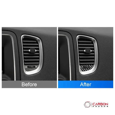 [4pcs] Real Carbon Fiber Dash AC Vent Control Trim Overlay for 2011-2020 Dodge Durango