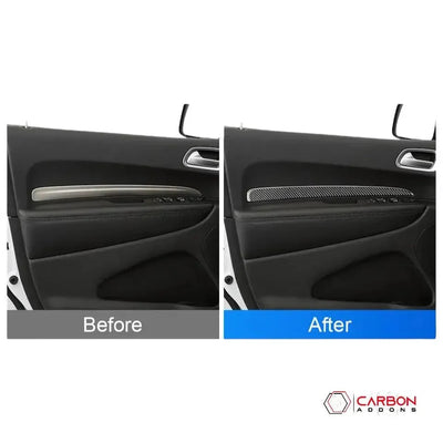 [4pcs] Real Carbon Fiber Door Panel Trim Overlay for 2011+ Dodge Durango