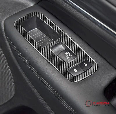 [4pcs] Real Carbon Fiber Window Switch Trim Overlay for 2011+ Dodge Durango