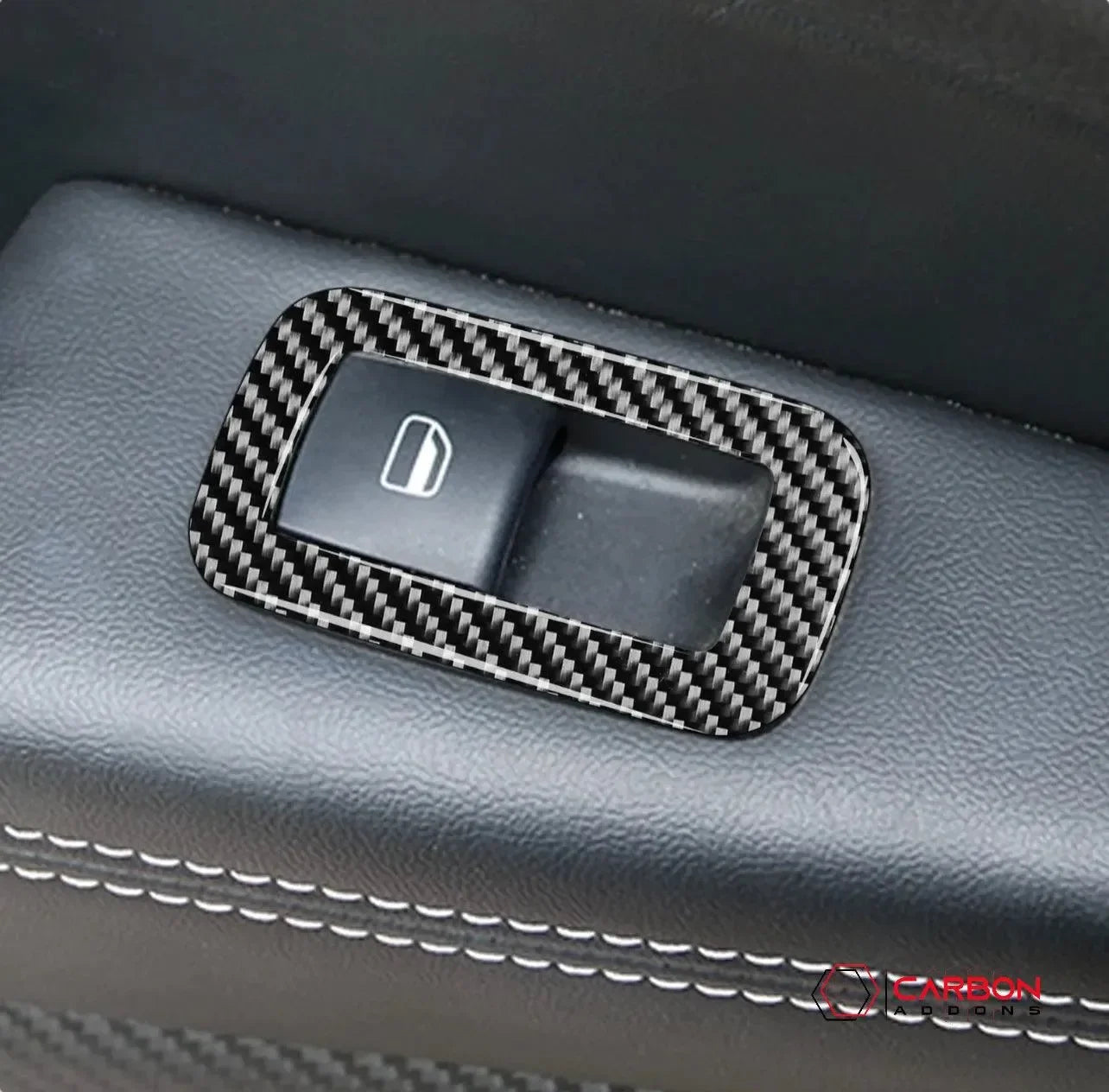 [4pcs] Real Carbon Fiber Window Switch Trim Overlay for 2011+ Dodge Durango