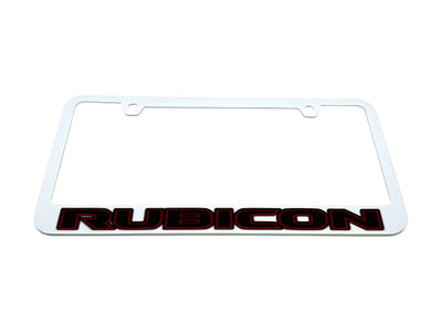 Jeep Rubicon White License Plate Frame